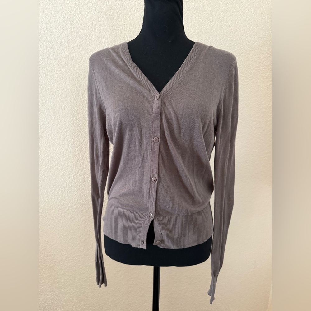 Jarbo Taupe Lightweight Button Cardigan Size Small